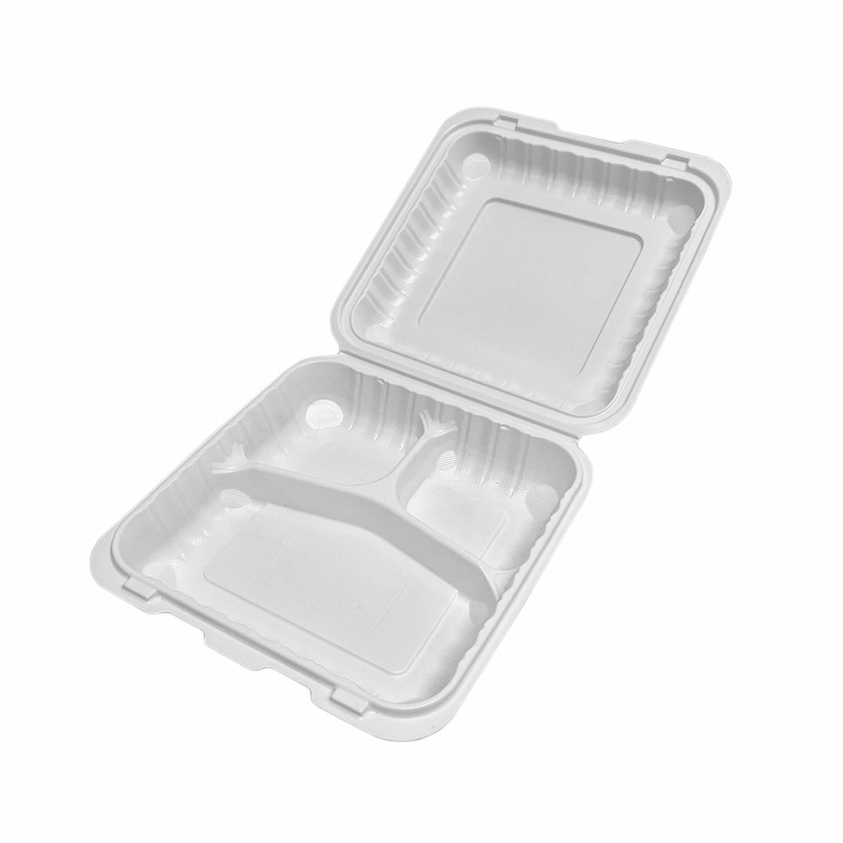 White Mineral Filled 3-Compartment with Hinged Lid