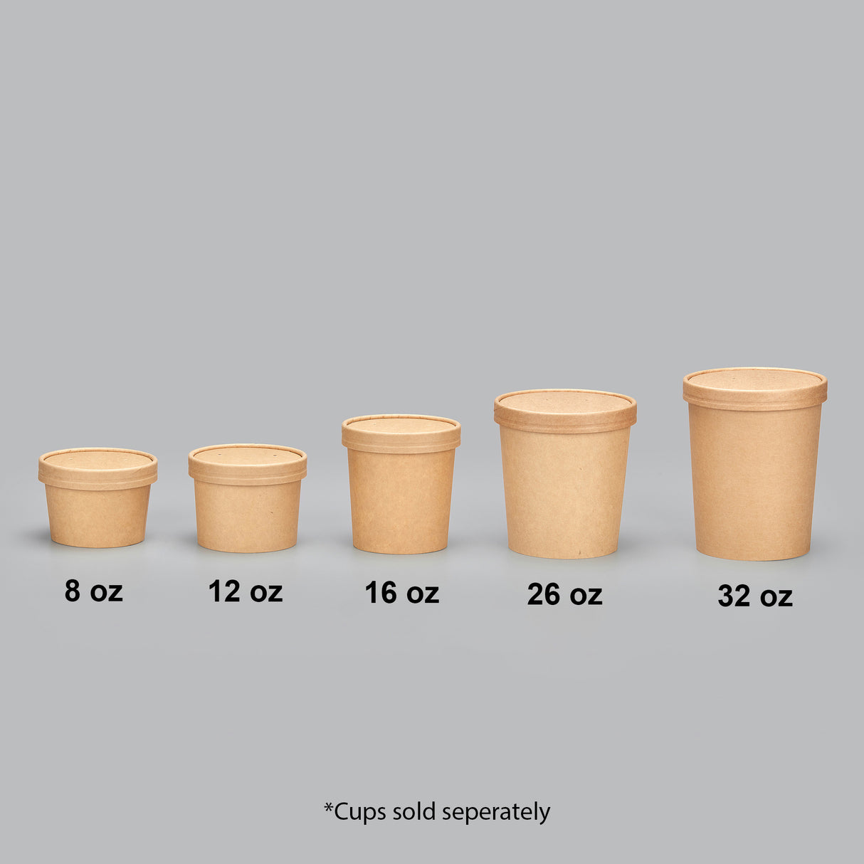 Paper Food Cup Lid Bulk (500/case)