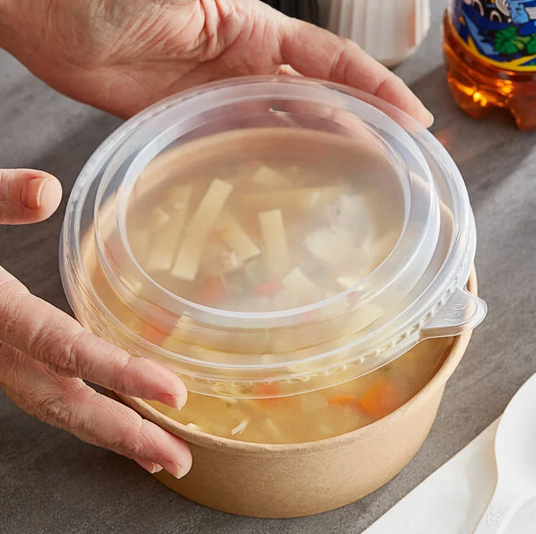 Paper Round Container Lid (Clear) - 300/Case