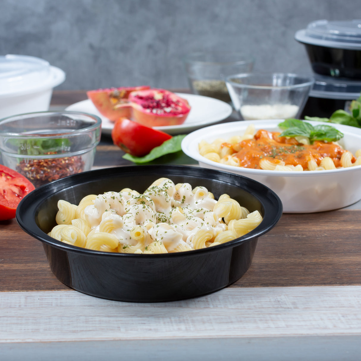 z(Archive) 24 oz Premium 7" Round Combo (Black) - 150/Case - ReztaurantDirect