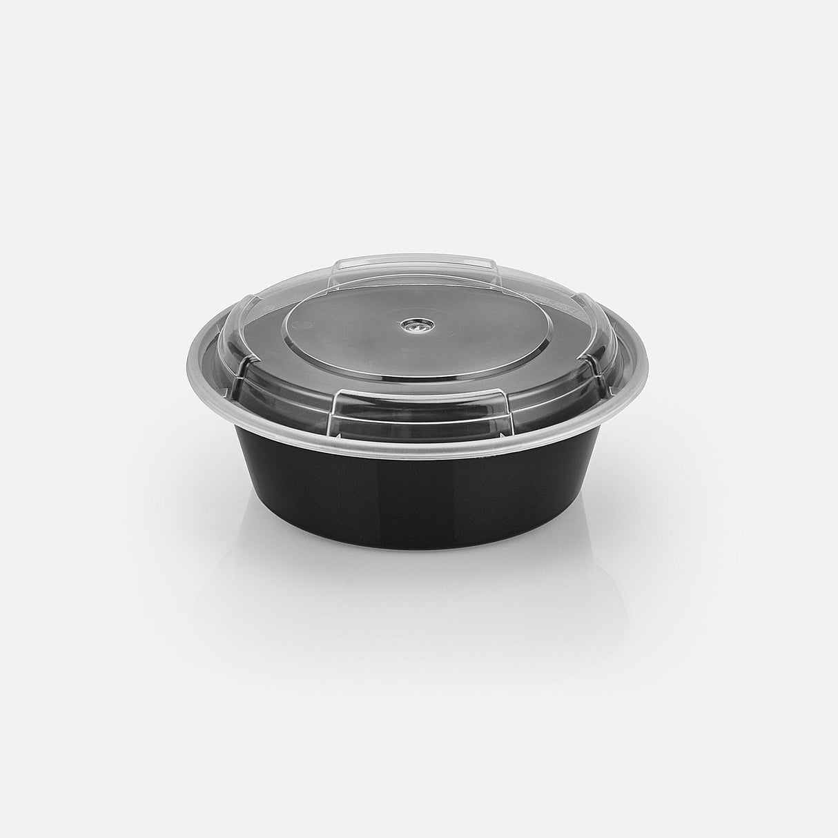 z(Archive) 32 oz Premium 7" Round Combo (Black) - 150/Case - ReztaurantDirect