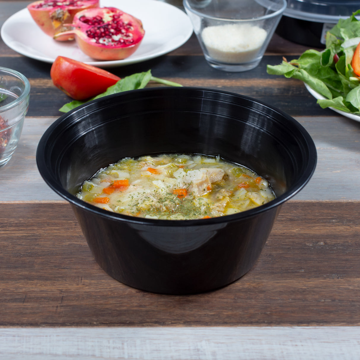 z(Archive) 40 oz Premium 7" Round Combo (Black) - 150/Case - ReztaurantDirect