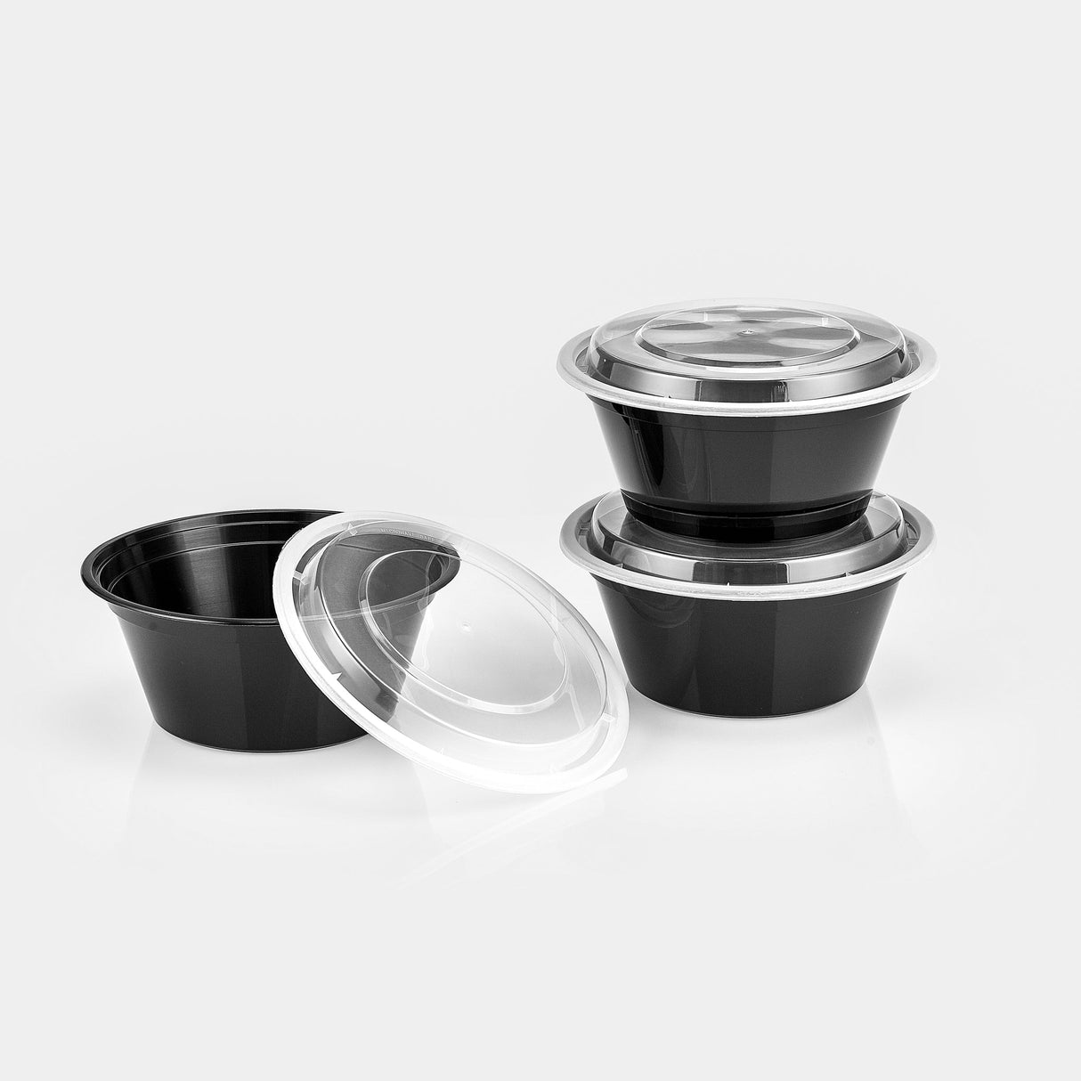 z(Archive) 40 oz Premium 7" Round Combo (Black) - 150/Case - ReztaurantDirect