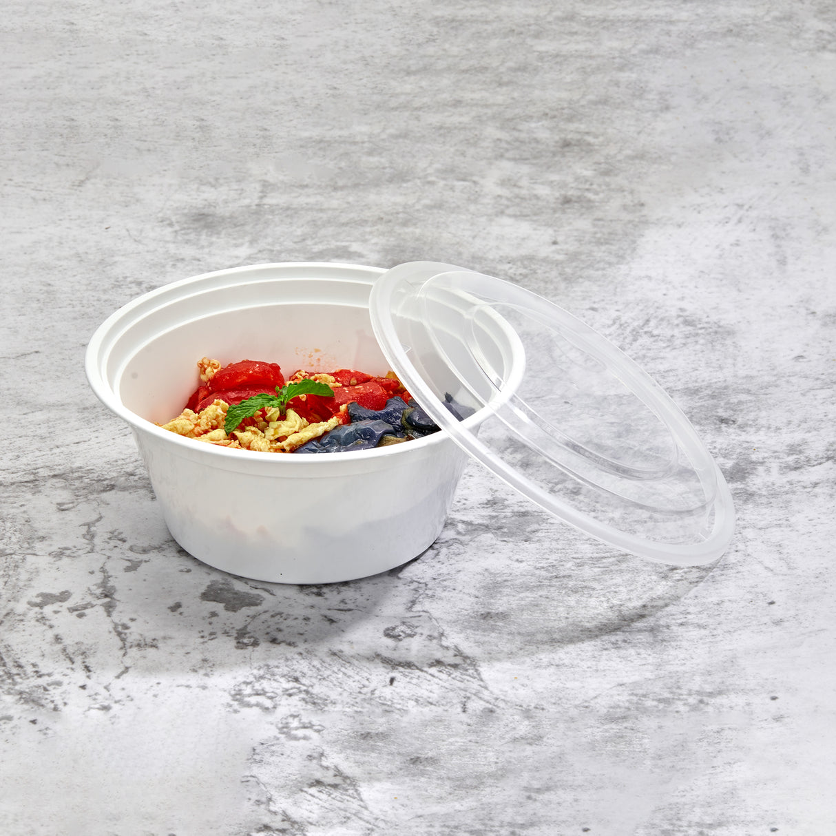 z(Archive) 40 oz Premium 7" Round Combo (White) - 150/Case - ReztaurantDirect