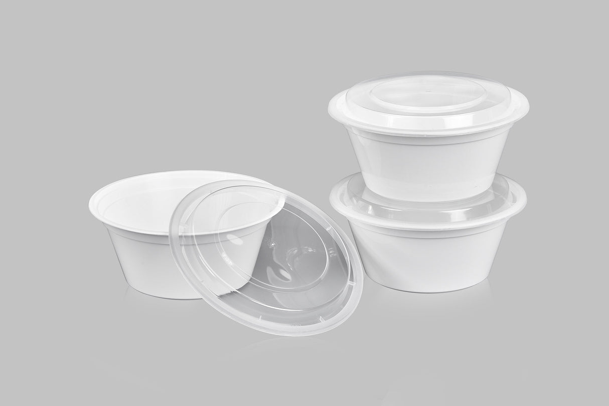 z(Archive) 40 oz Premium 7" Round Combo (White) - 150/Case - ReztaurantDirect