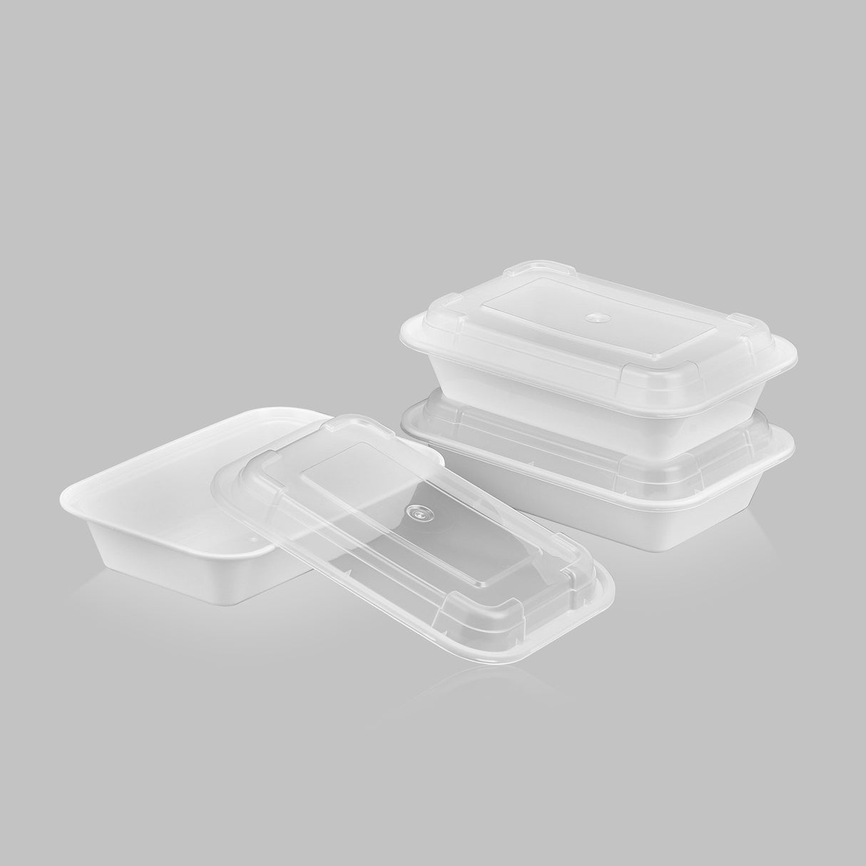 16 oz Premium 7" x 5" Rectangular Microwavable Combo (White) - 150/Case - ReztaurantDirect