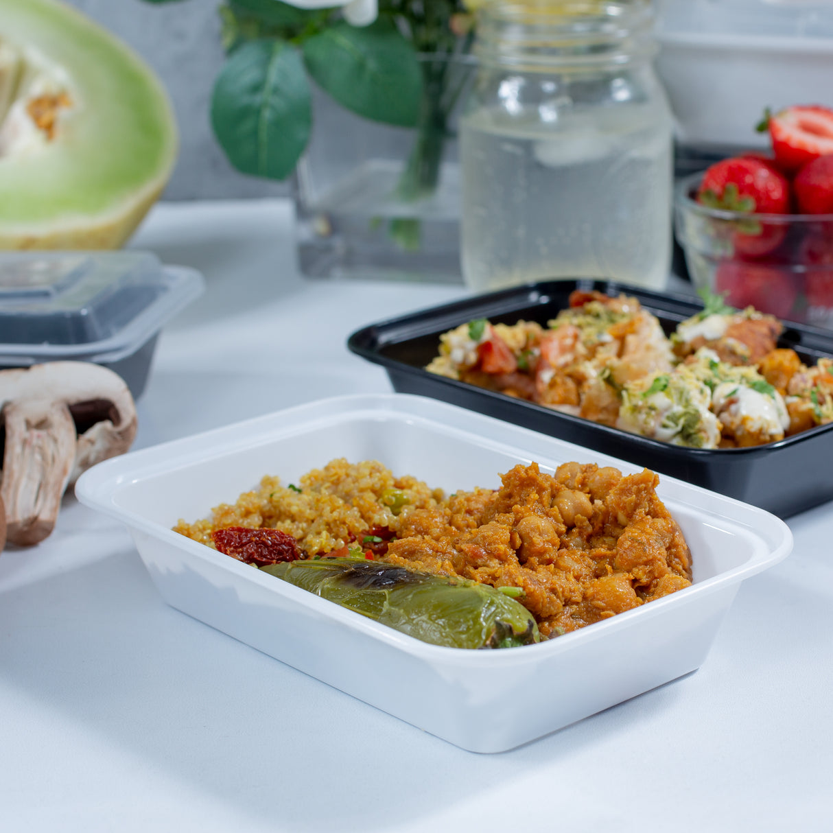 16 oz Premium 7" x 5" Rectangular Microwavable Combo (White) - 150/Case - ReztaurantDirect