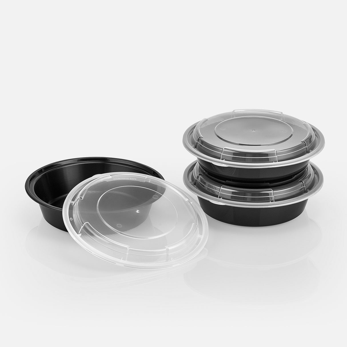 z(Archive) 40 oz Premium 8" Round Combo (Black) - 150/Case - ReztaurantDirect