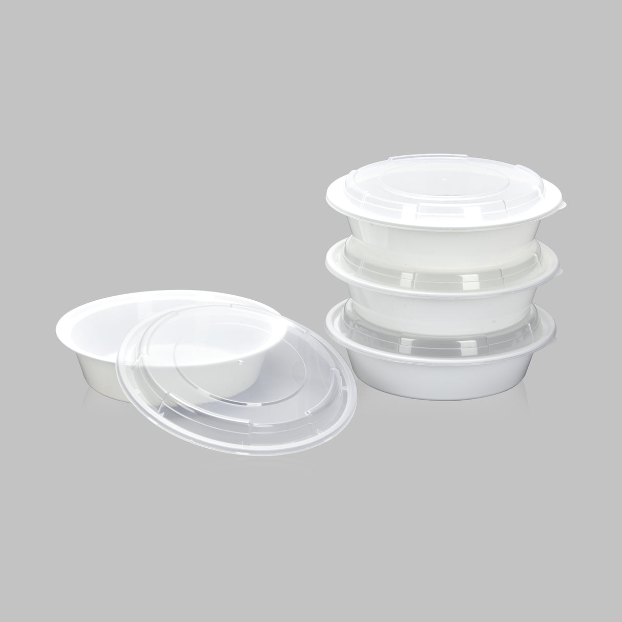 z(Archive) 40 oz Premium 8" Round Combo (White) - 150/Case - ReztaurantDirect