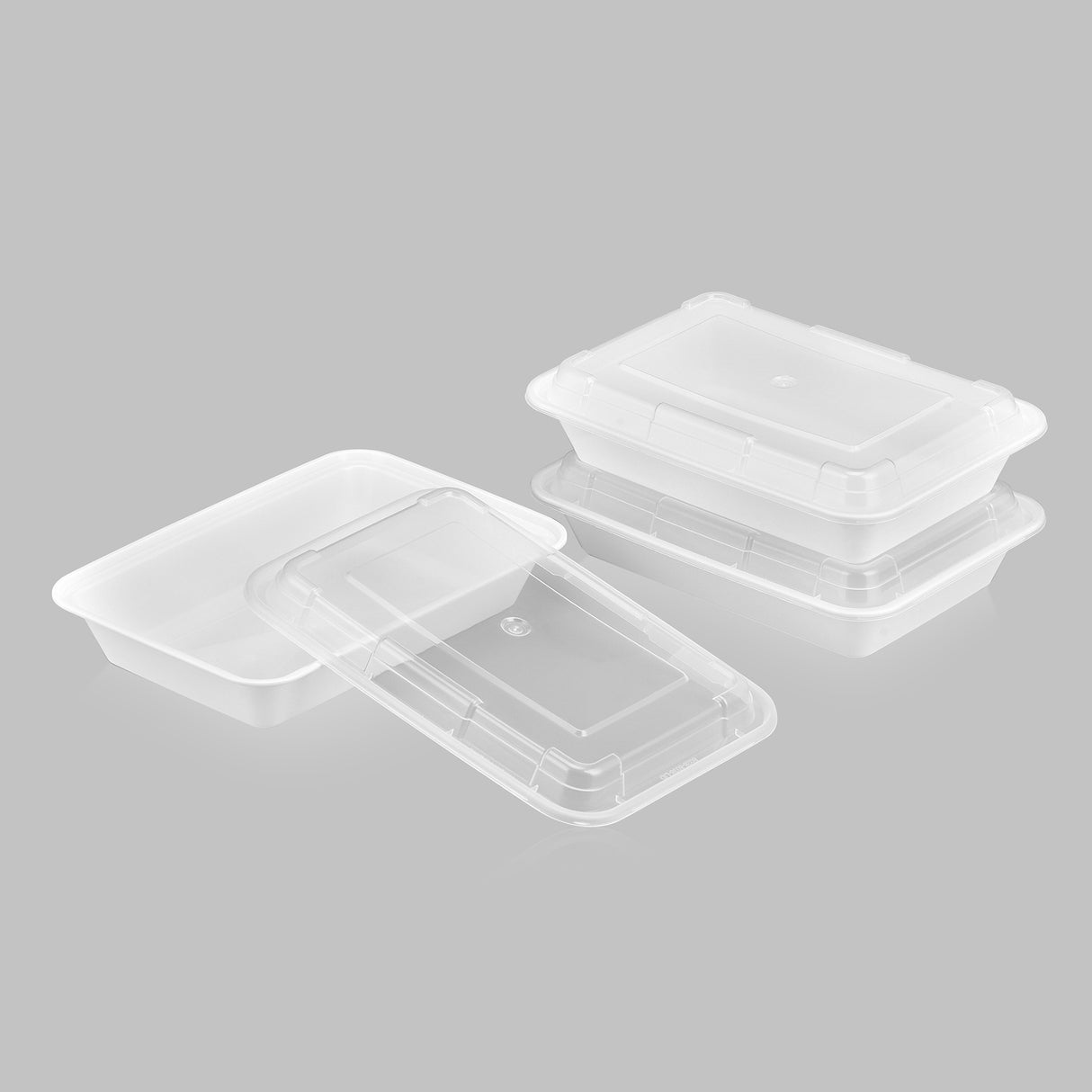 28 oz Premium 8" x 6" Rectangular Microwavable Combo (White) - 150/Case - ReztaurantDirect