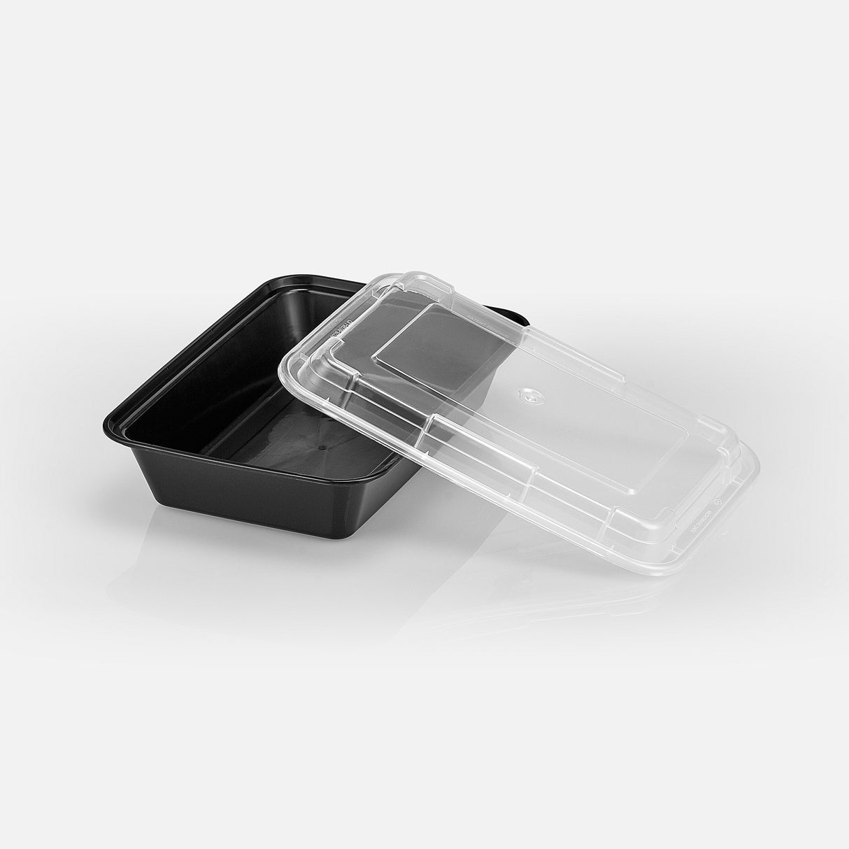 32 oz Premium 8" x 6" Rectangular Microwavable Combo (Black) - 150/Case - ReztaurantDirect