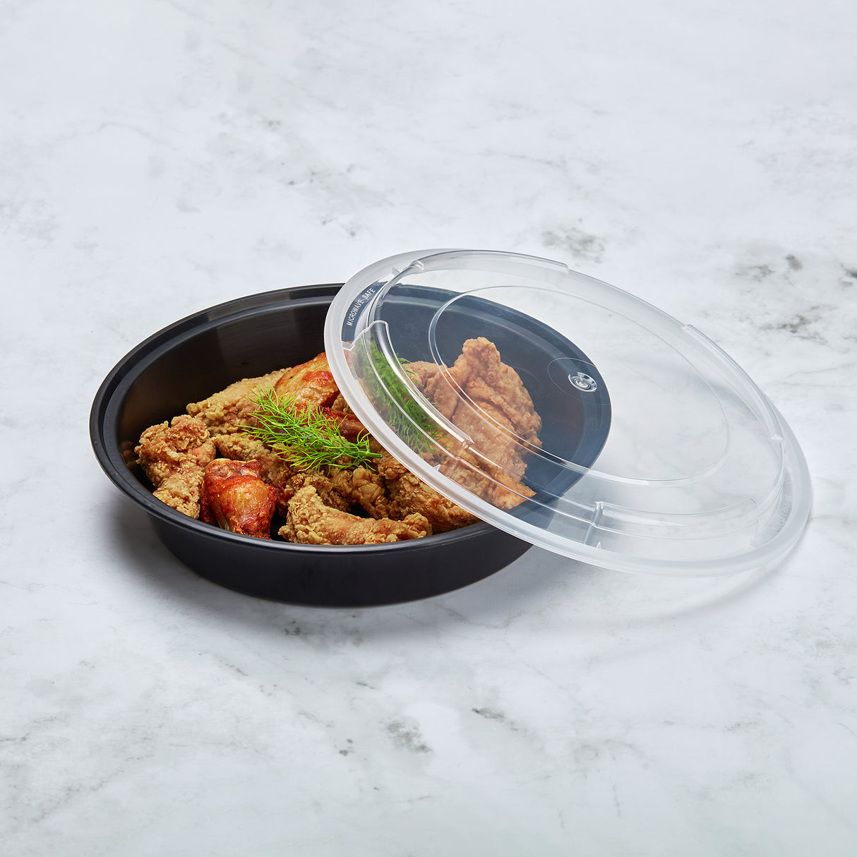 z(Archive) 48 oz Premium 9" Round Combo (Black) - 150/Case - ReztaurantDirect