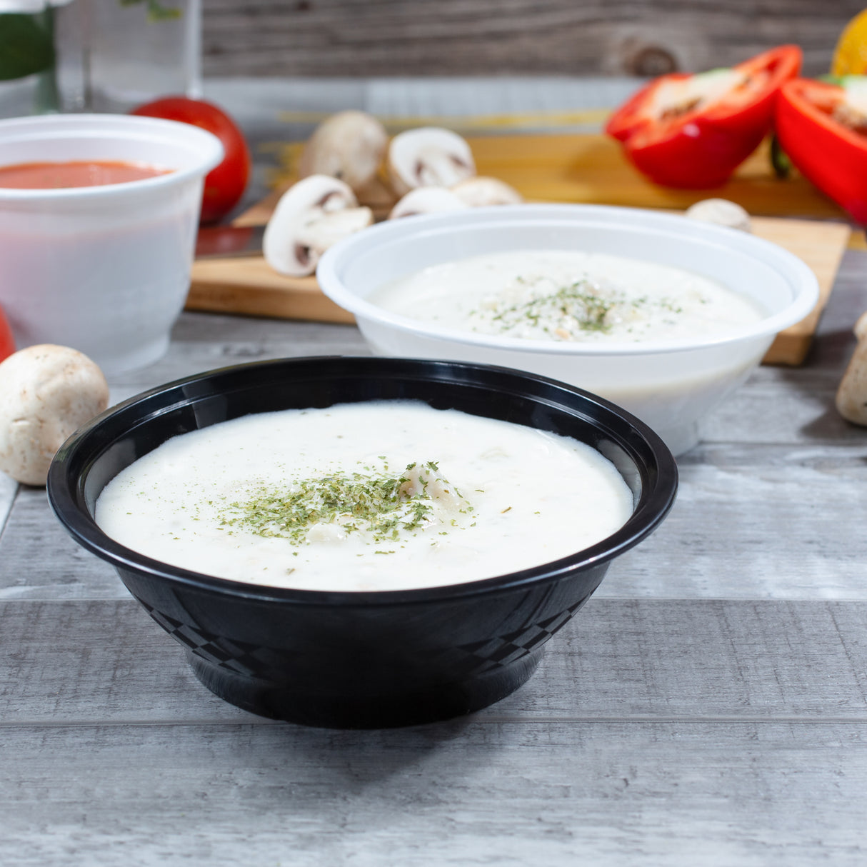 z(Inactive-Bowl) 16 oz Premium 6" Bowl Combo (Black) - 150/Case - ReztaurantDirect