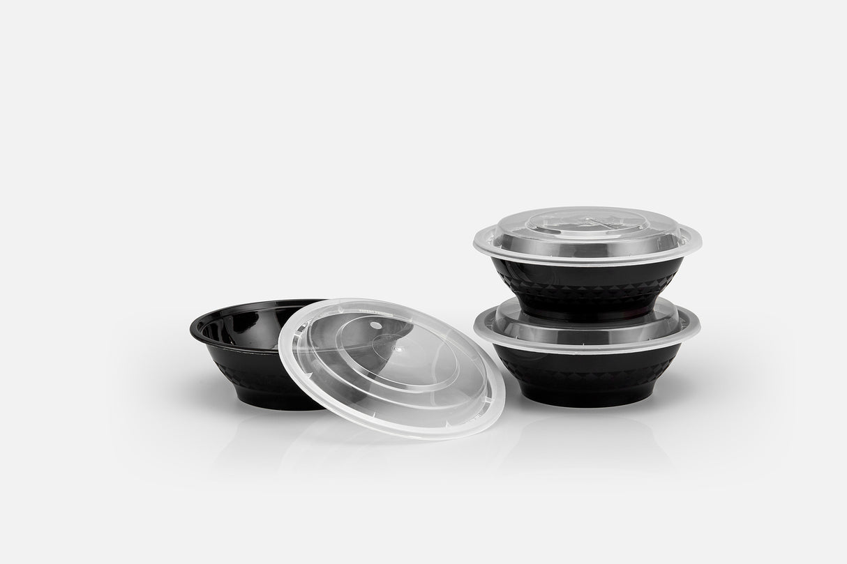 z(Inactive-Bowl) 16 oz Premium 6" Bowl Combo (Black) - 150/Case - ReztaurantDirect