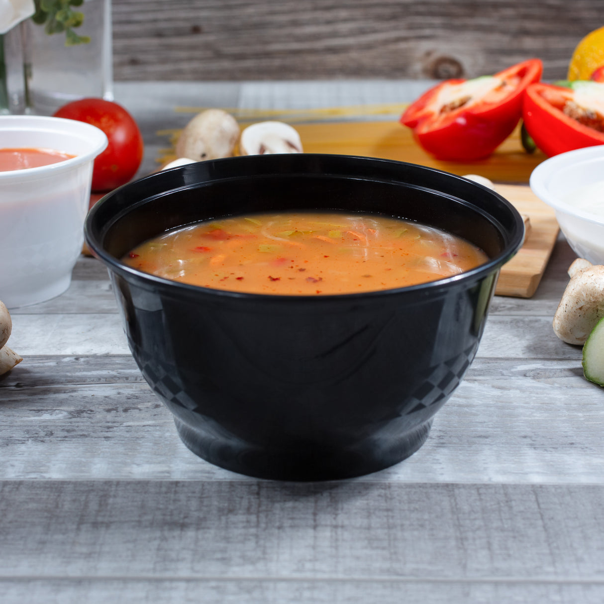 z(Inactive-Bowl) 36 oz Premium 7" Bowl Combo (Black) - 25/Case - ReztaurantDirect