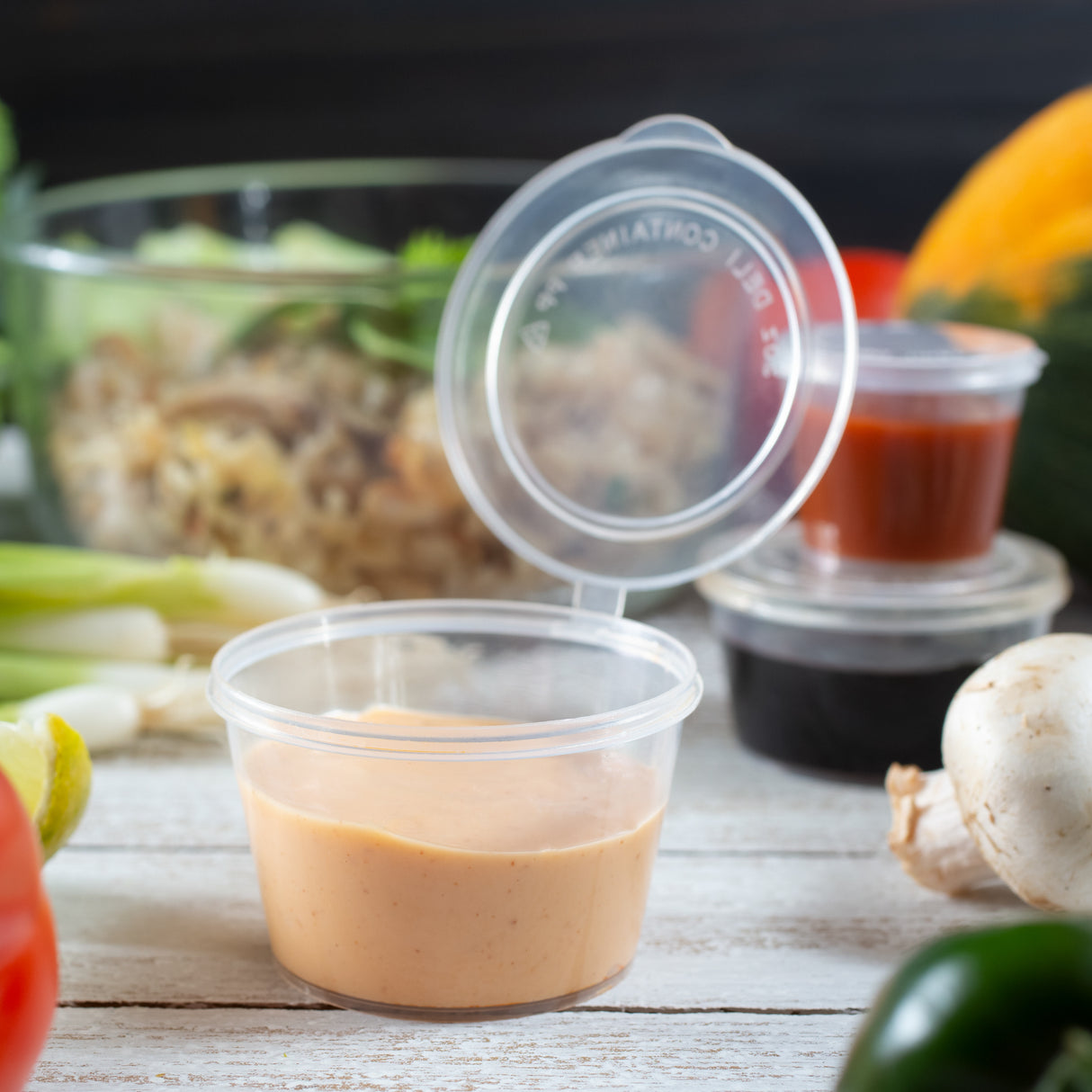 ezSelect Portion Cup with Hinged Lid (3 oz, Clear) - 2000/case - ReztaurantDirect