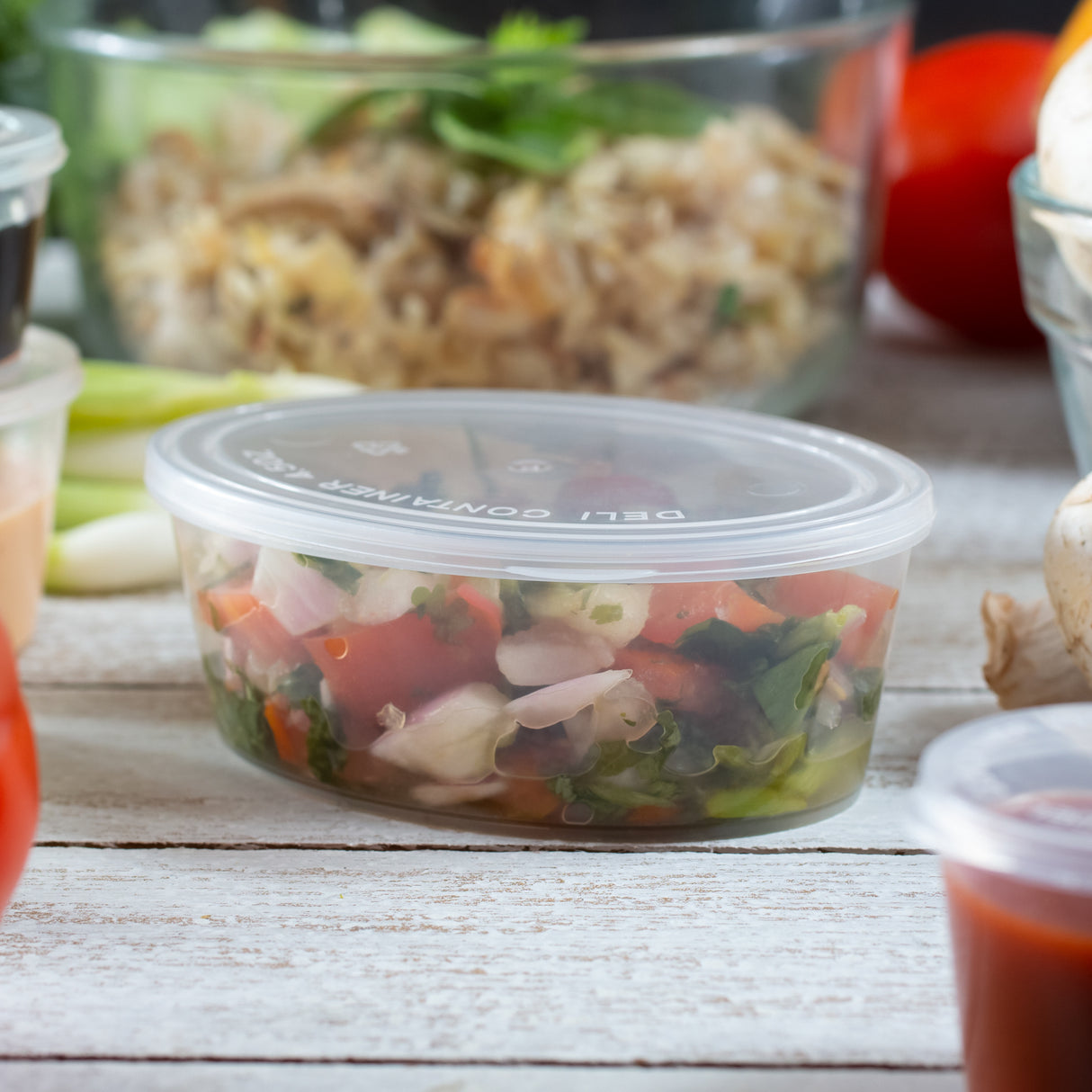 ezSelect Portion Cup with Hinged Lid (4.5 oz, Clear) - 1000/case - ReztaurantDirect