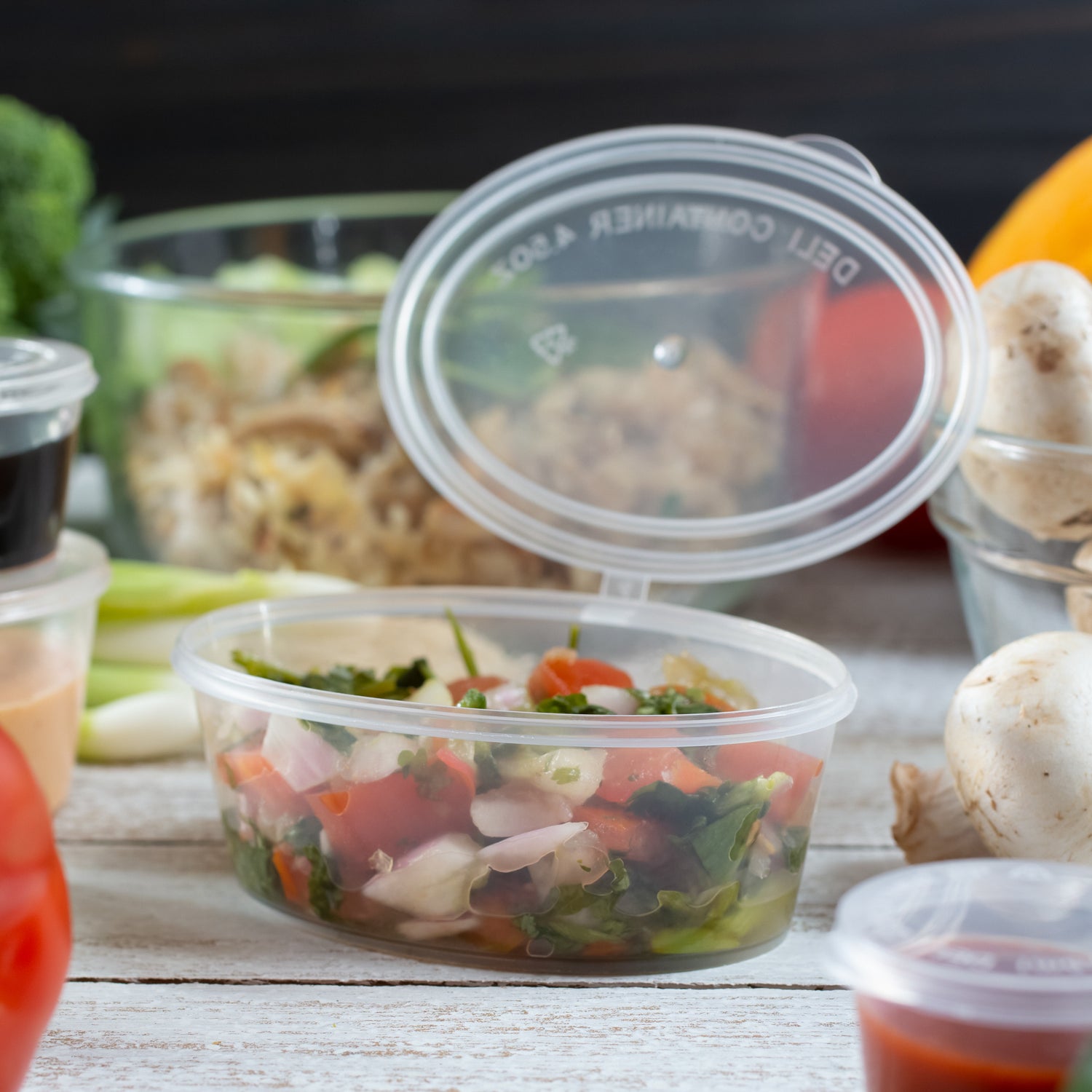 ezSelect Portion Cup with Hinged Lid (4.5 oz, Clear) - 1000/case - ReztaurantDirect