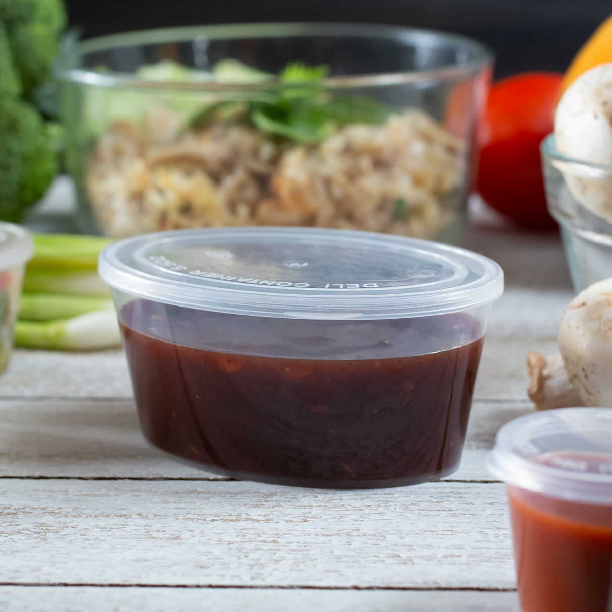 ezSelect Portion Cup with Hinged Lid (5.5 oz, Clear) - 1000/case - ReztaurantDirect