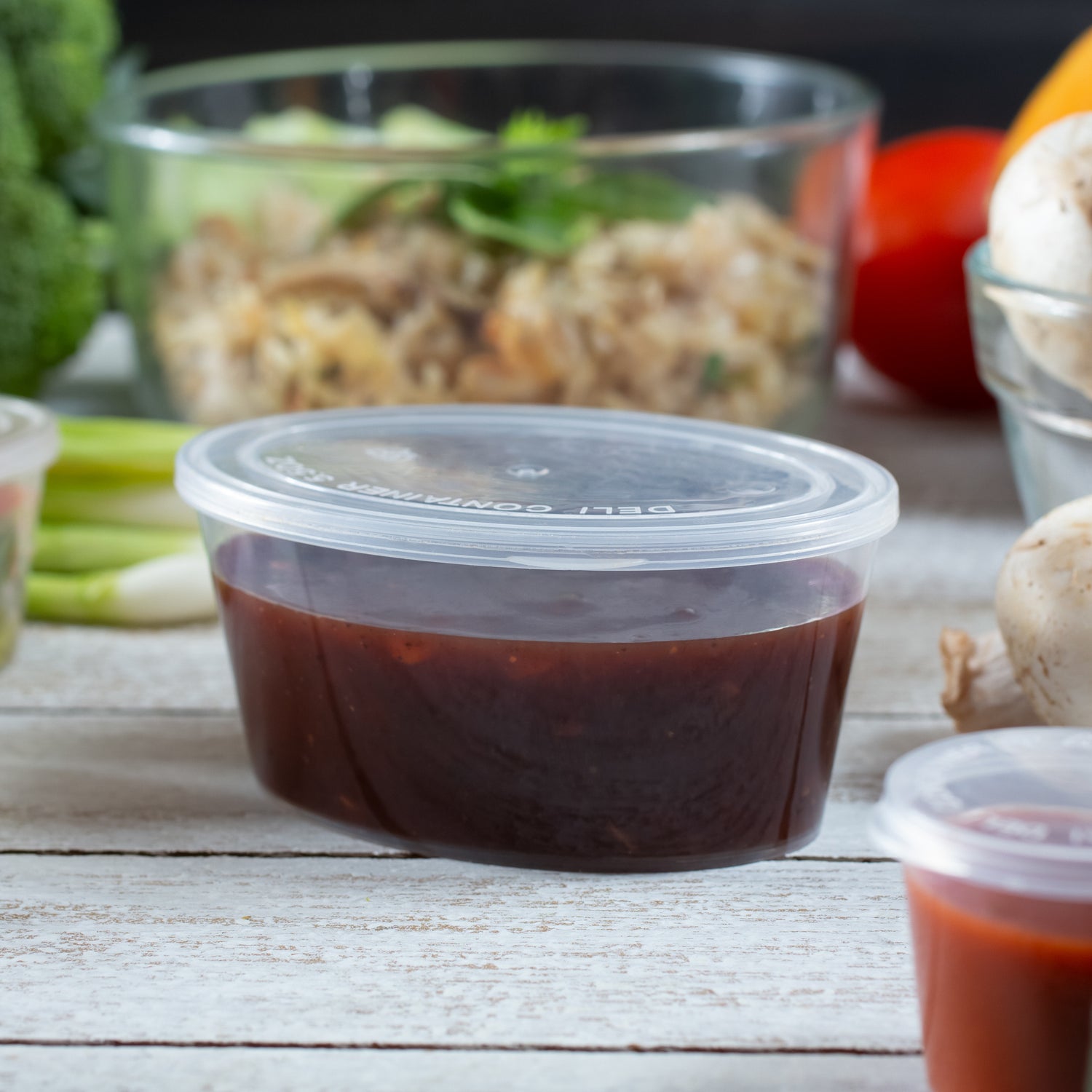 ezSelect Portion Cup with Hinged Lid (5.5 oz, Clear) - 1000/case - ReztaurantDirect