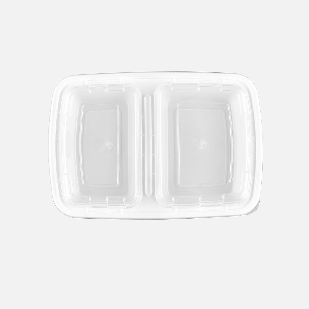 30 oz Premium 8" x 6" 2-Compartment Rectangular Microwavable Combo (White) - 150/Case - ReztaurantDirect