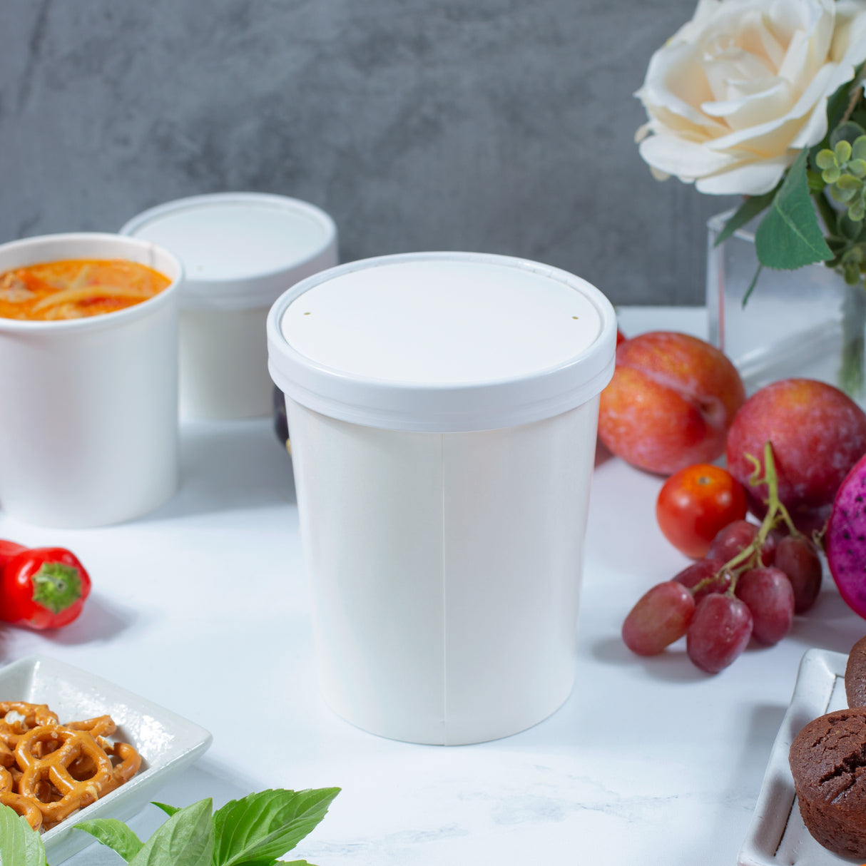 Paper Food Cup with Lid Combo (250/case)