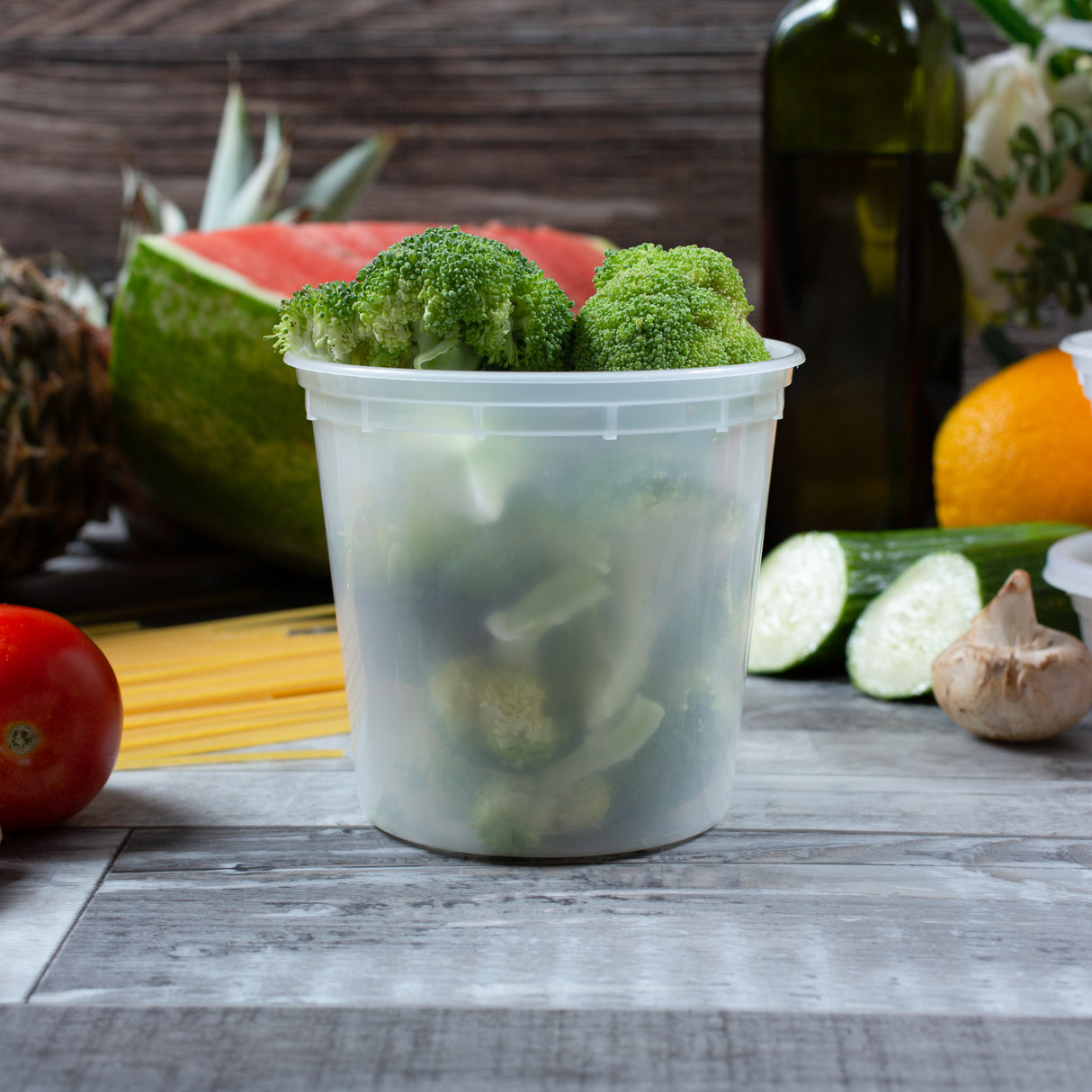 24 oz Heavy Weight Mircowavable Deli/Soup Combo (Clear) - 240/Case - ReztaurantDirect