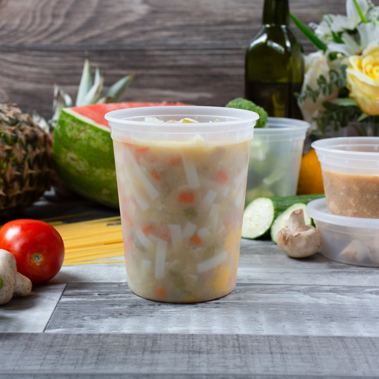 32 oz Heavy Weight Mircowavable Deli/Soup Combo (Clear) - 240/Case - ReztaurantDirect