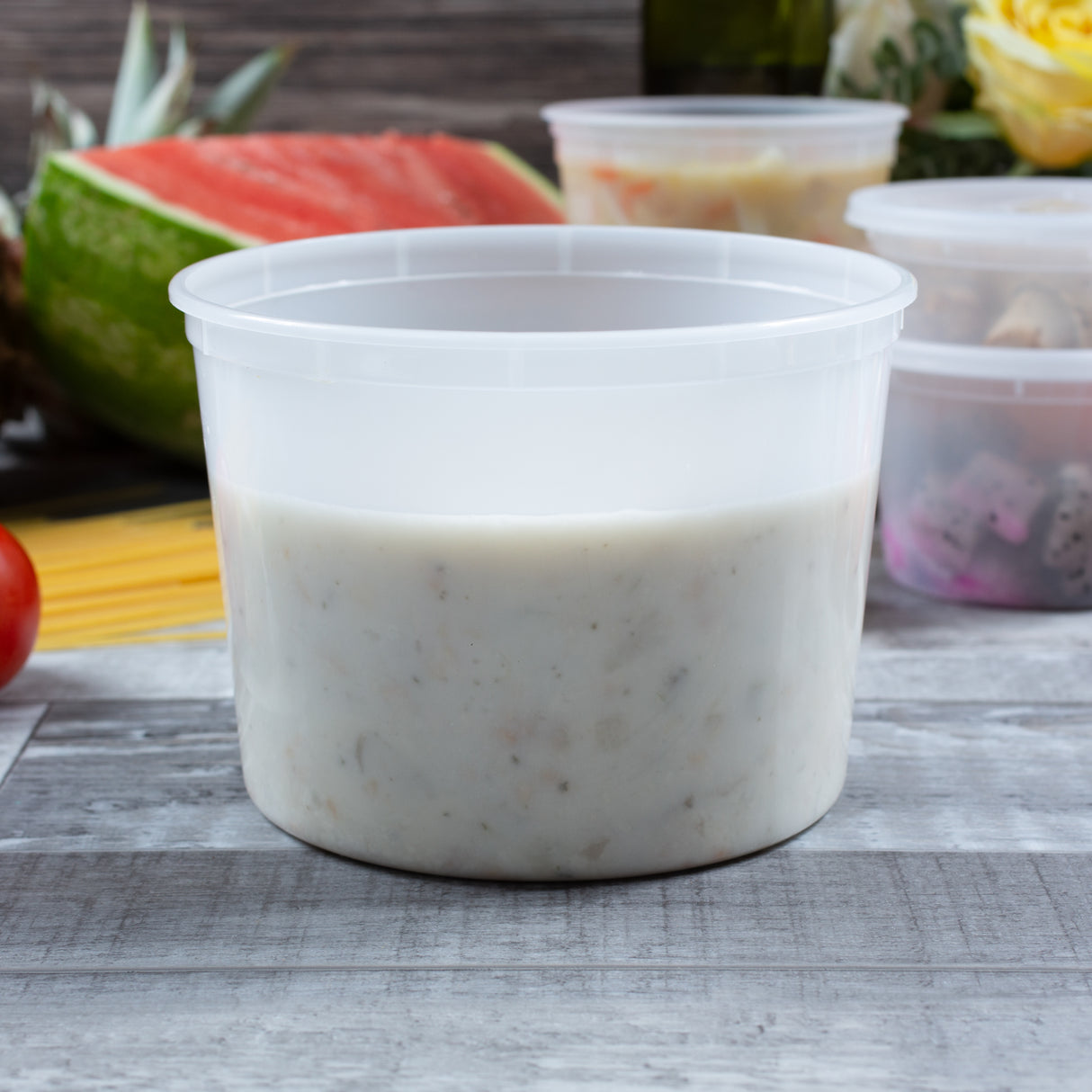 64 oz Heavy Weight Mircowavable Deli/Soup Combo (Clear) - 120/Case - ReztaurantDirect