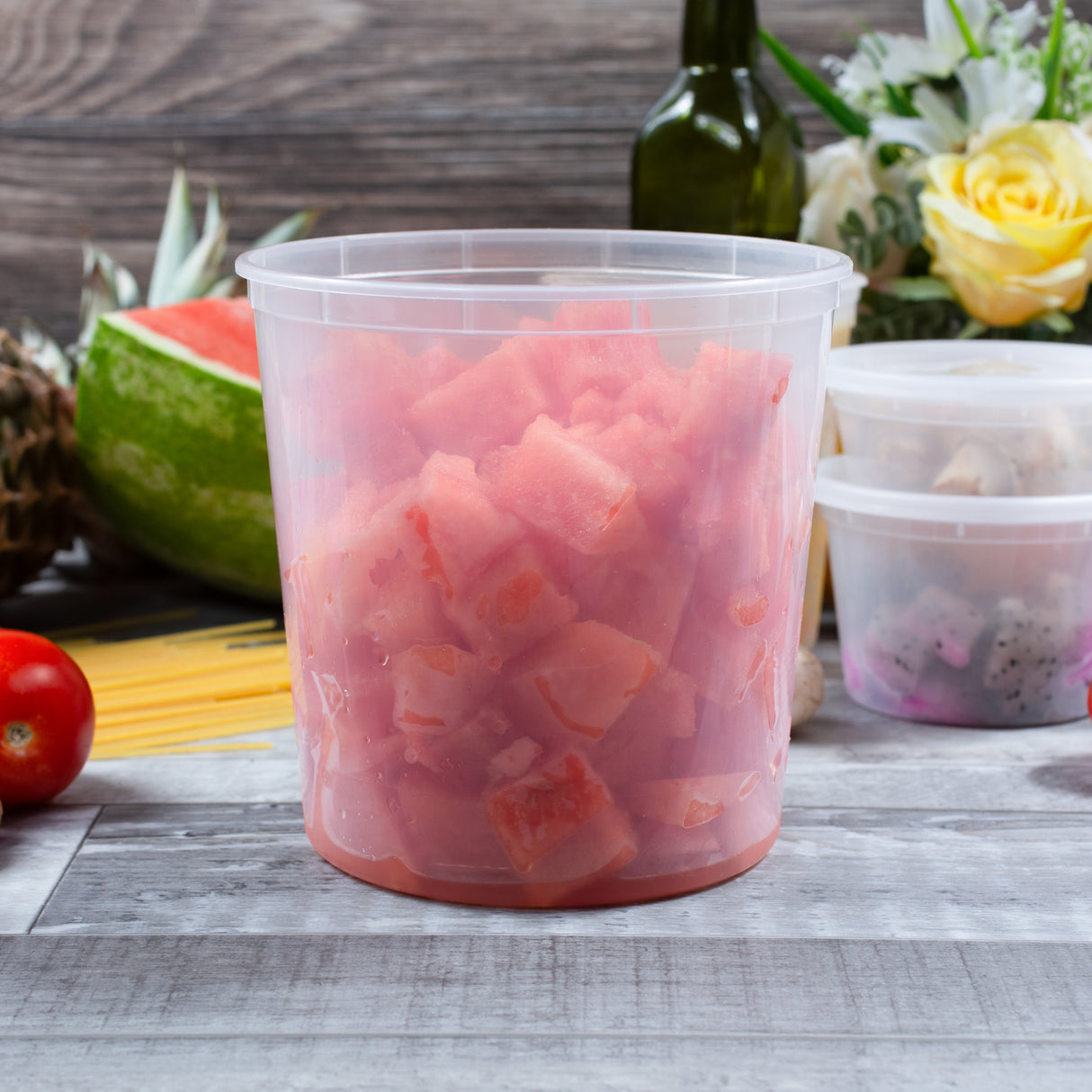 80 oz Heavy Weight Mircowavable Deli/Soup Combo (Clear) - 120/Case - ReztaurantDirect