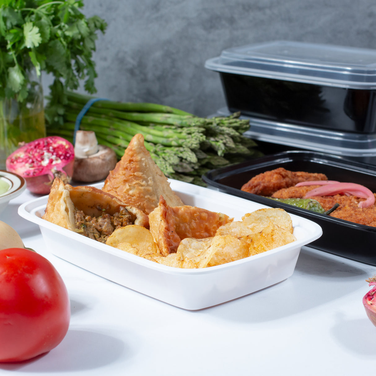 28 oz Value 8" x 6" Oblong Microwavable Combo (White) - 150/Case - ReztaurantDirect