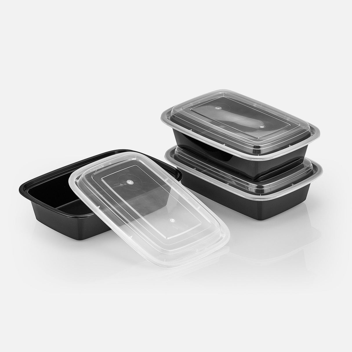 38 oz Value 8" x 6" Oblong Microwavable Combo (Black) - 150/Case - ReztaurantDirect
