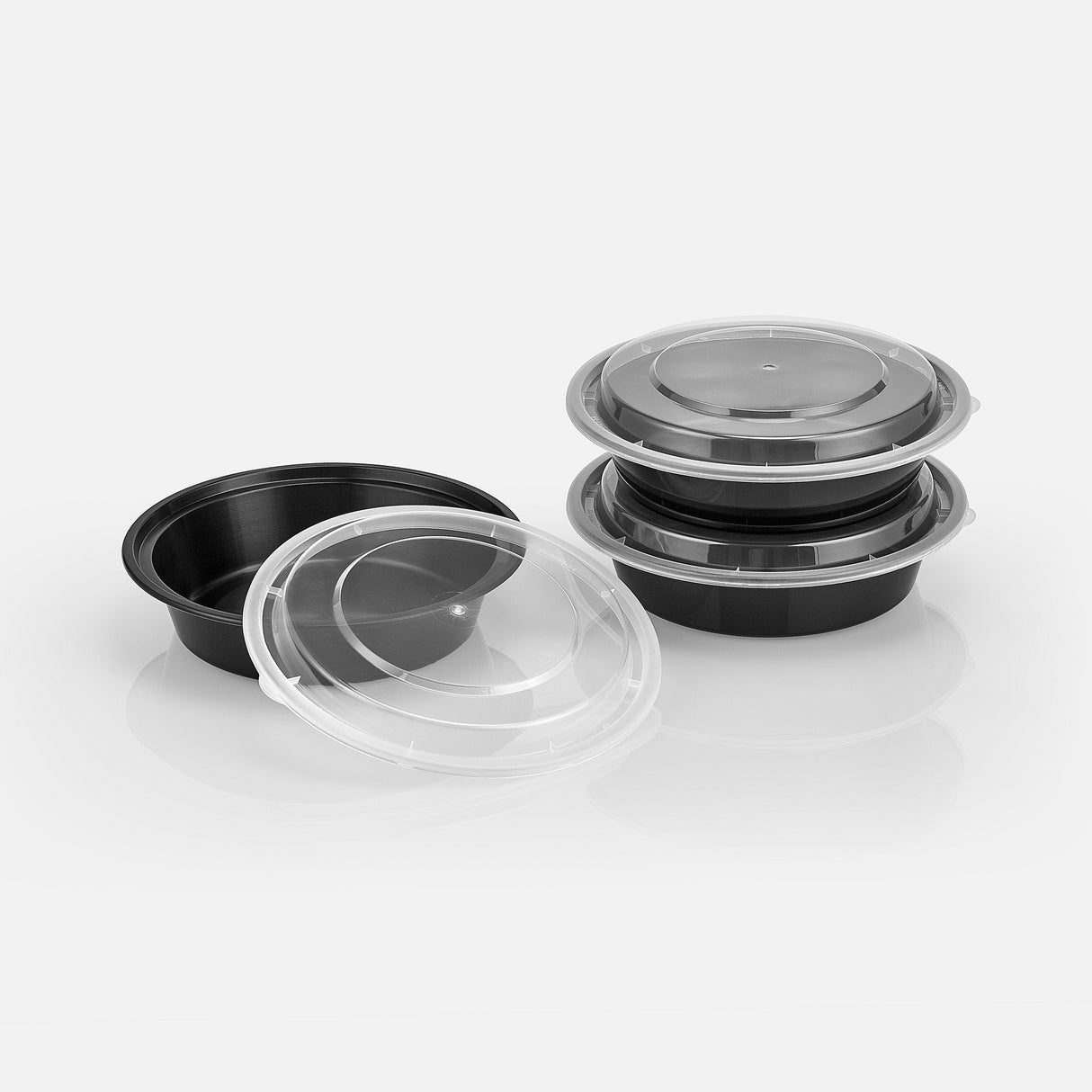 z(Archive) 24 oz Value 7" Round Combo (Black) - 150/Case - ReztaurantDirect