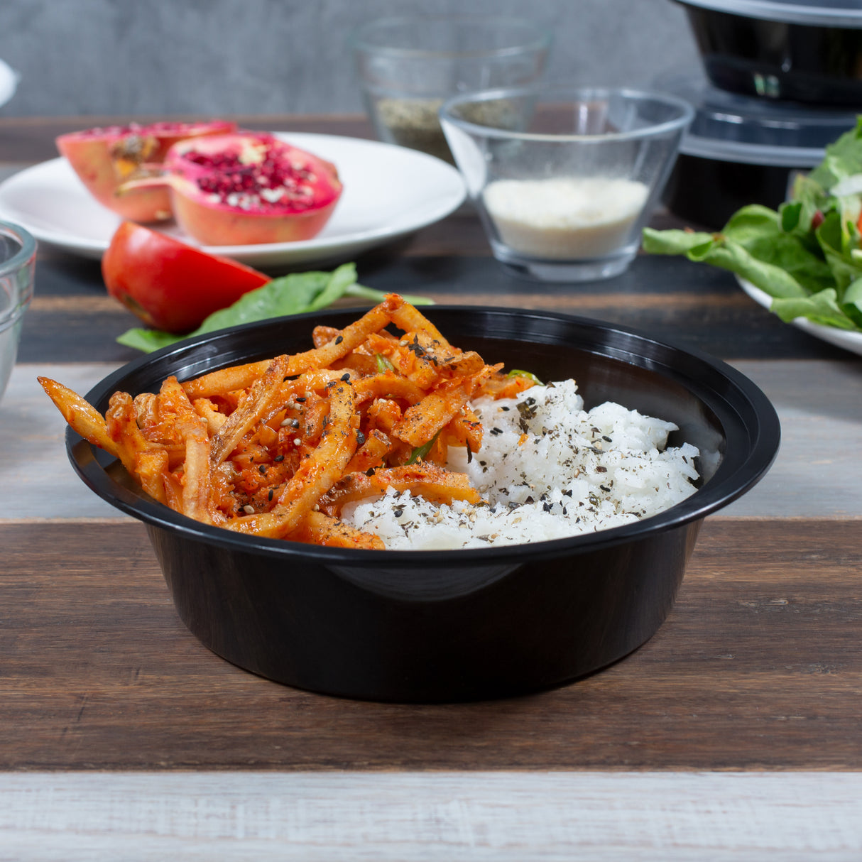 z(Archive) 32 oz Value 7" Round Combo (Black) - 150/Case - ReztaurantDirect