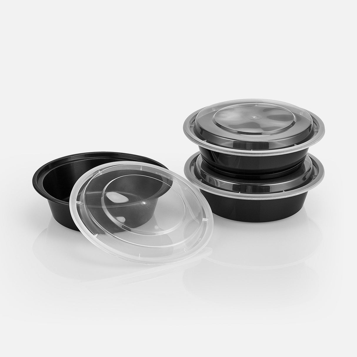 z(Archive) 32 oz Value 7" Round Combo (Black) - 150/Case - ReztaurantDirect