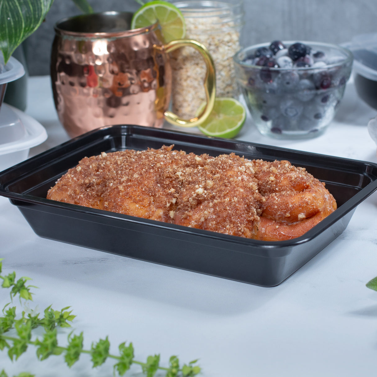 28 oz Value 8" x 6" Rectangular Microwavable Combo (Black) - 150/Case - ReztaurantDirect