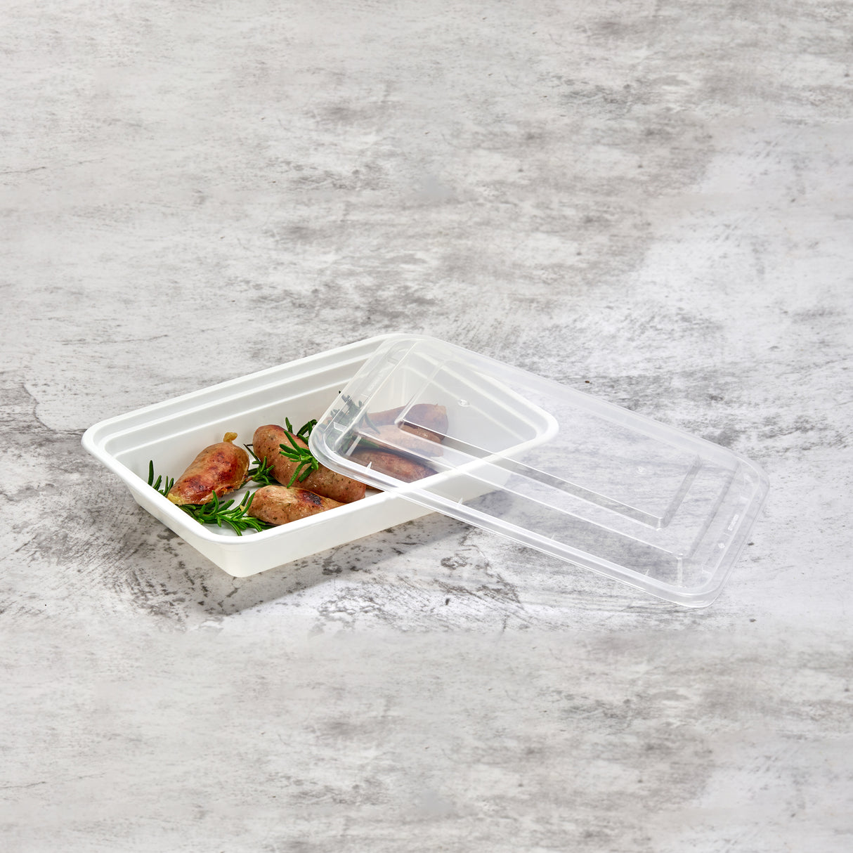 28 oz Value 8" x 6" Rectangular Microwavable Combo (White) - 150/Case - ReztaurantDirect