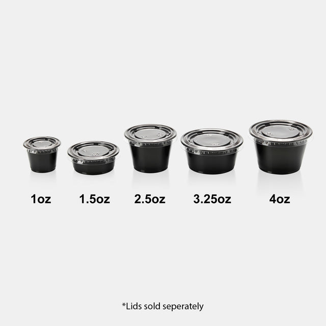 ezSelect Black Plastic Portion Cup (0.75 oz) - 2500/case - ReztaurantDirect 