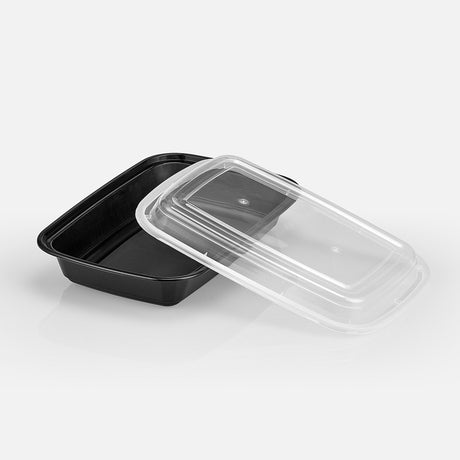 28 oz Premium 8" x 6" Oblong Microwaveable Combo (Black) - 150/Case - ReztaurantDirect 