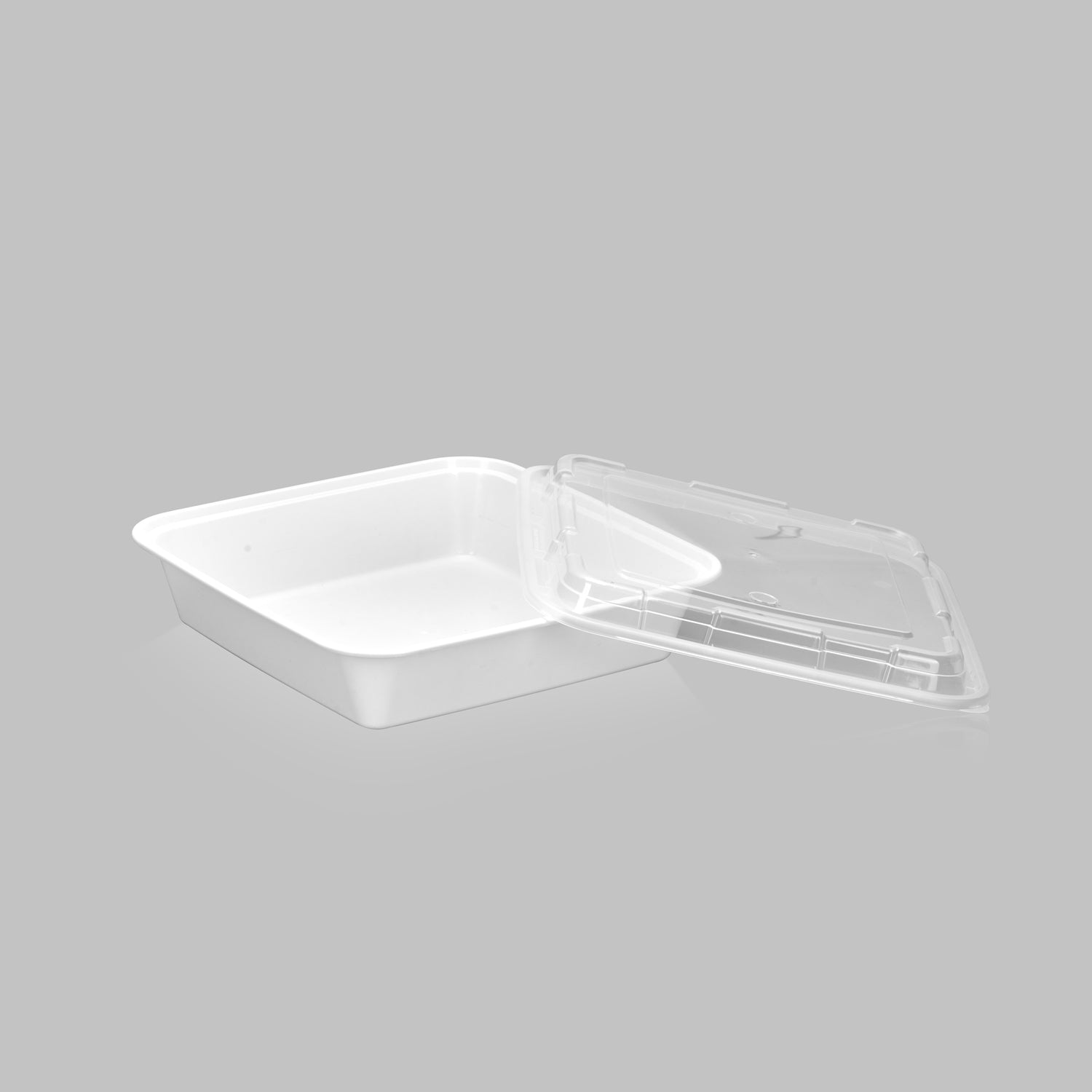 48 oz Premium 8" x 8" Square Microwavable w/ Vent Combo (White) - 100/Case - ReztaurantDirect 
