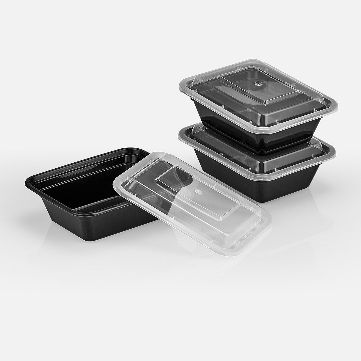 12 oz Premium 5" x 4" Rectangular Microwavable Combo (Black) - 150/Case - ReztaurantDirect 