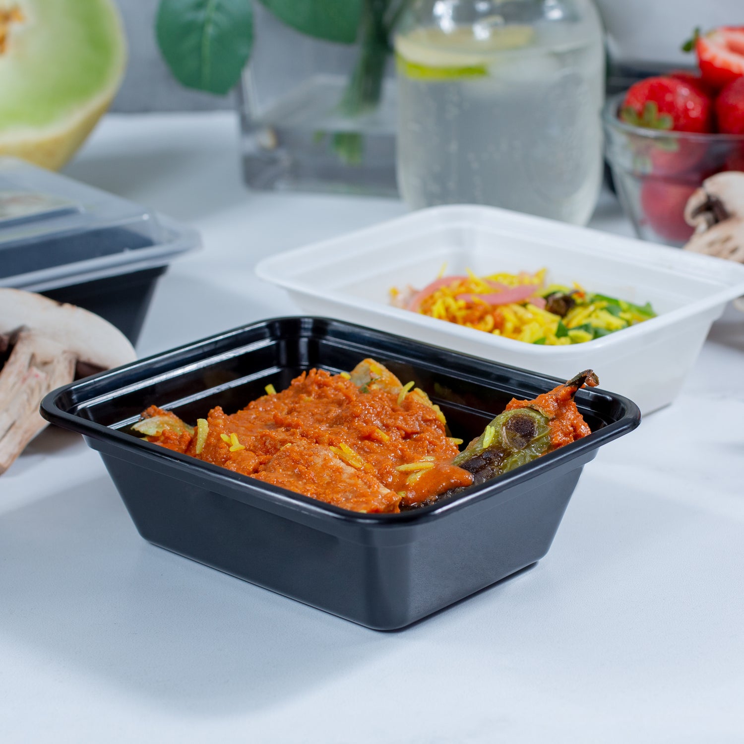 12 oz Premium 5" x 4" Rectangular Microwavable Combo (Black) - 150/Case - ReztaurantDirect 