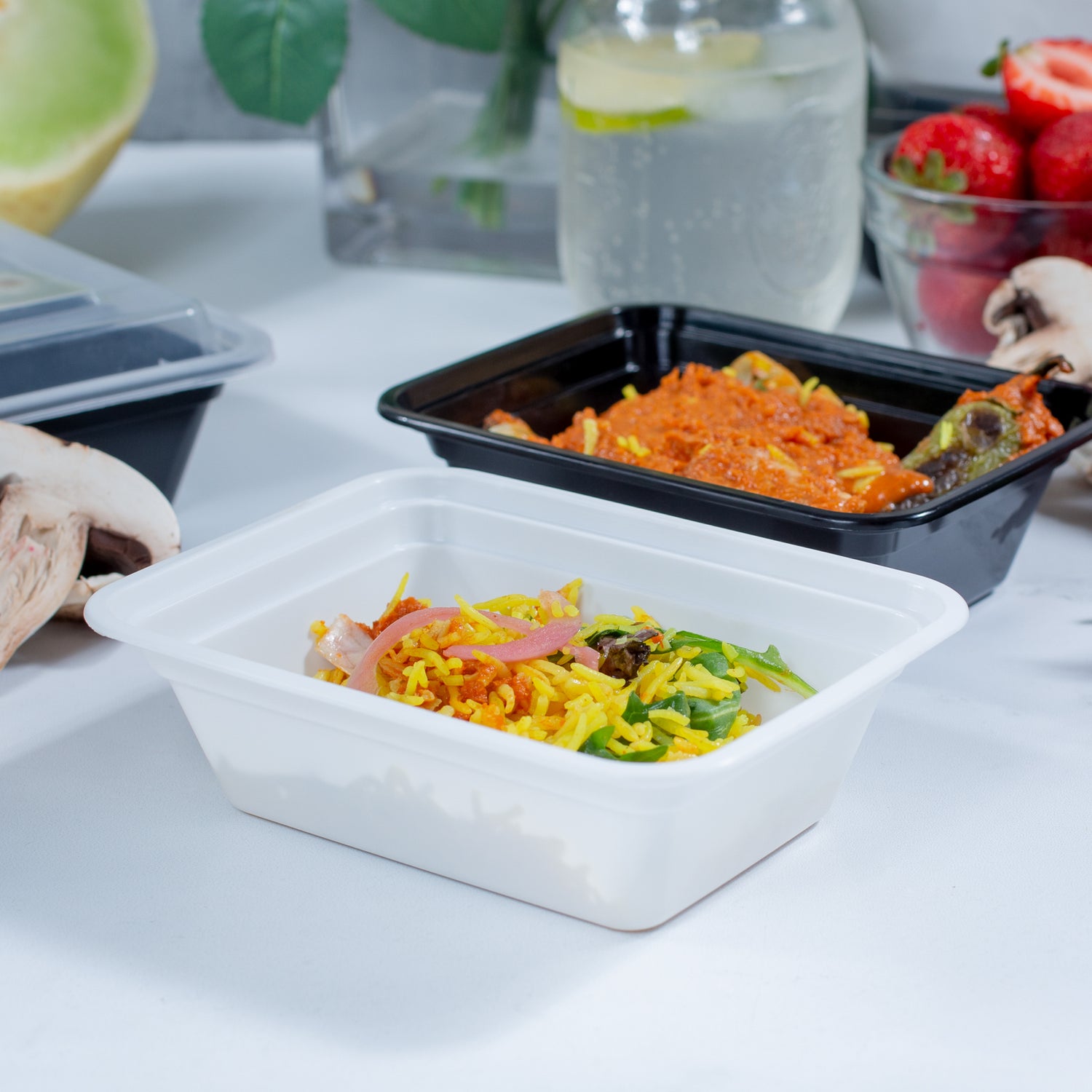 12 oz Premium 5" x 4" Rectangular Microwavable Combo (White) - 150/Case - ReztaurantDirect 