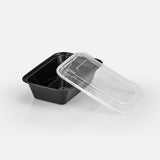 24 oz Premium 7" x 5" Rectangular Microwavable Combo (Black) - 150/Case - ReztaurantDirect 