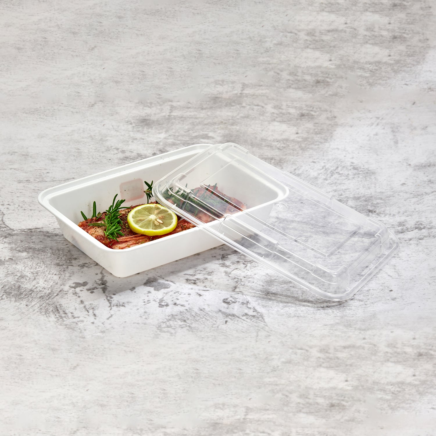 32 oz Premium 8" x 6" Rectangular Microwavable Combo (White) - 150/Case - ReztaurantDirect 