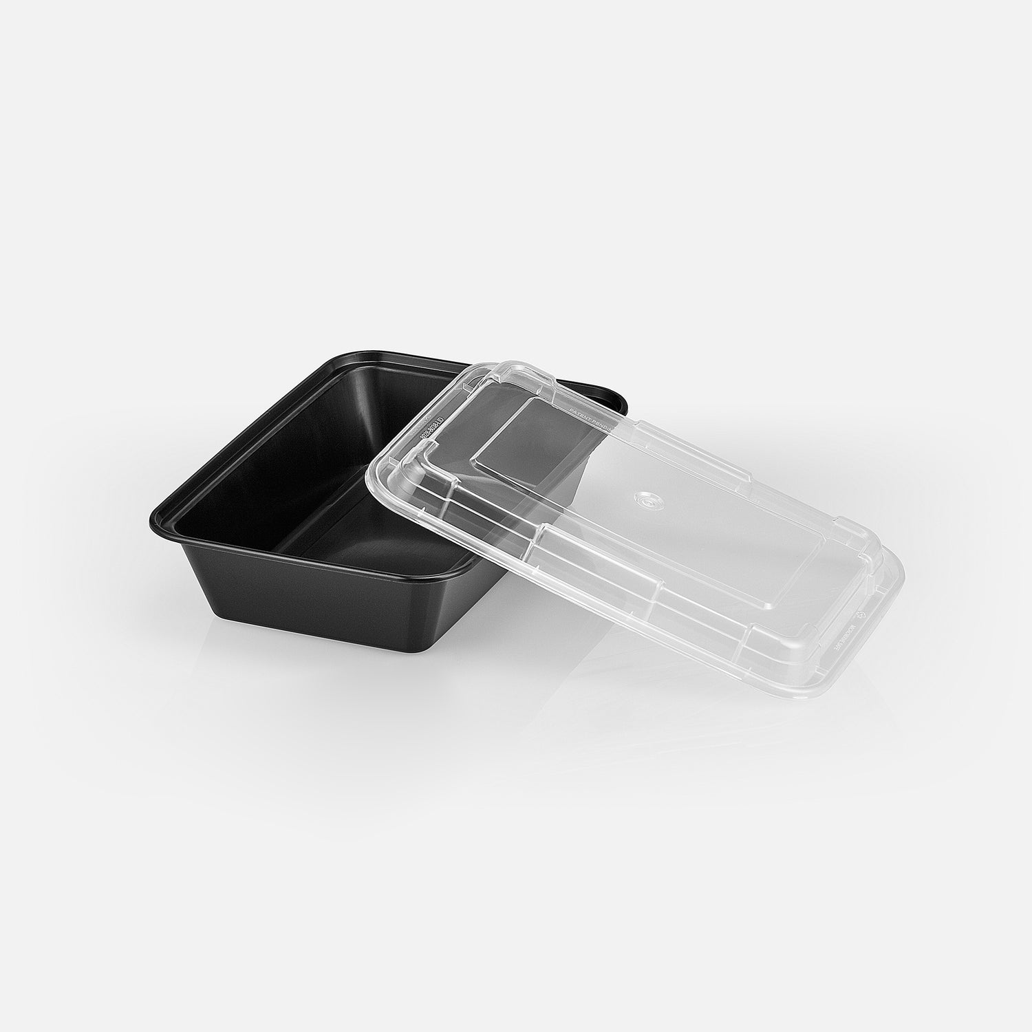 38 oz Premium 8" x 6" Rectangular Microwavable Combo (Black) - 150/Case - ReztaurantDirect 