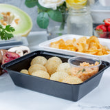 38 oz Premium 8" x 6" Rectangular Microwavable Combo (Black) - 150/Case - ReztaurantDirect 