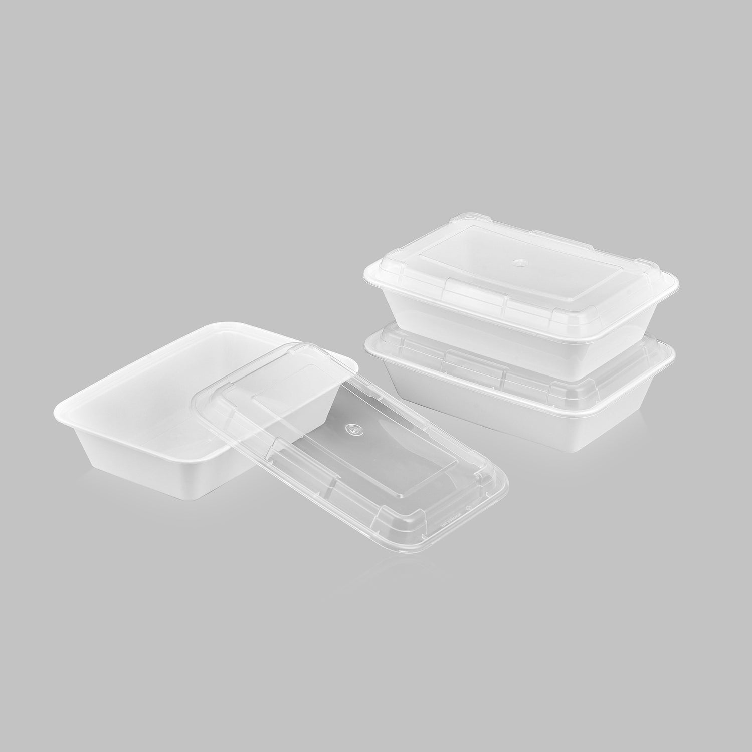 38 oz Premium 8" x 6" Rectangular Microwavable Combo (White) - 150/Case - ReztaurantDirect 