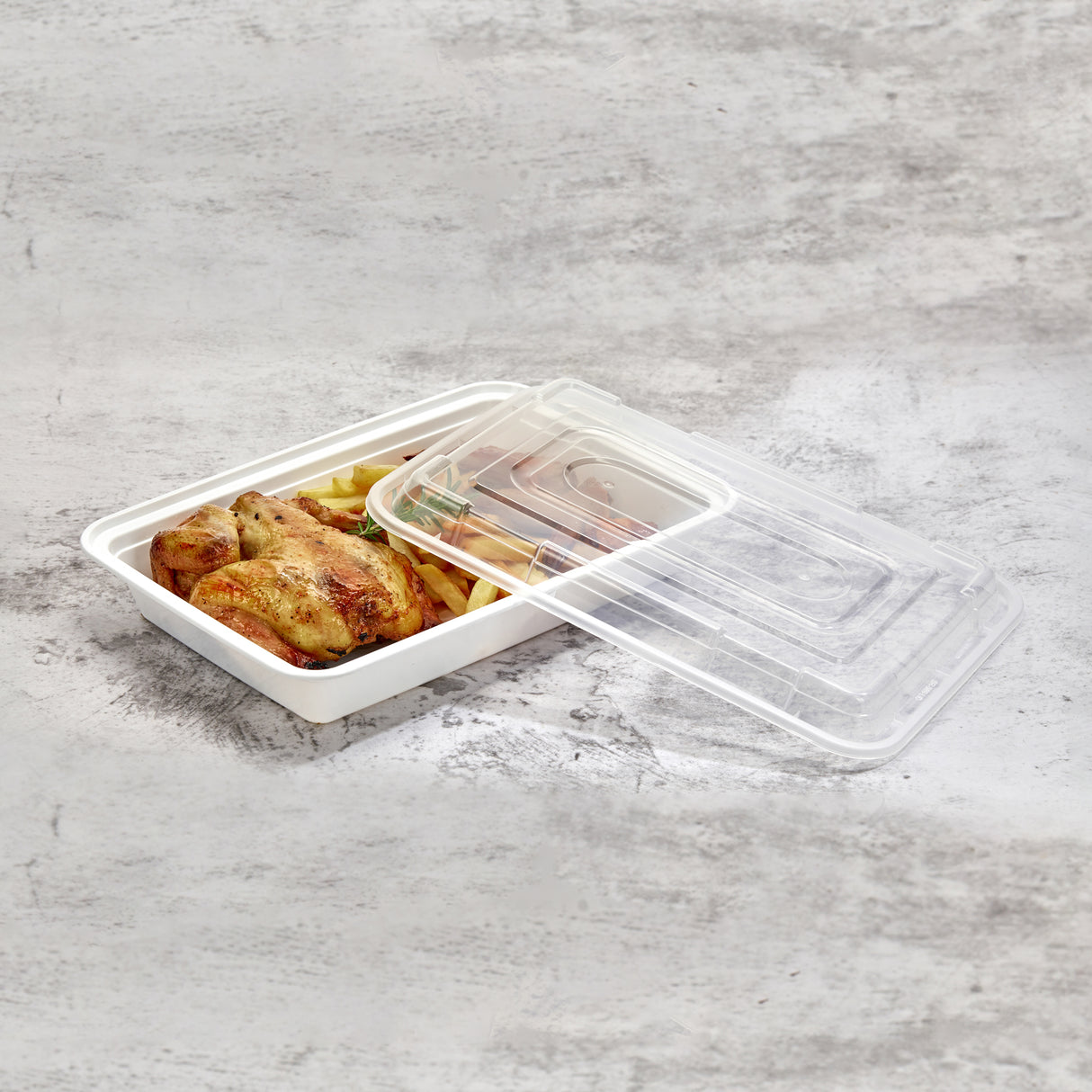 56 oz Premium 11" x 8" Rectangular Microwavable Combo (White) - 150/Case - ReztaurantDirect 