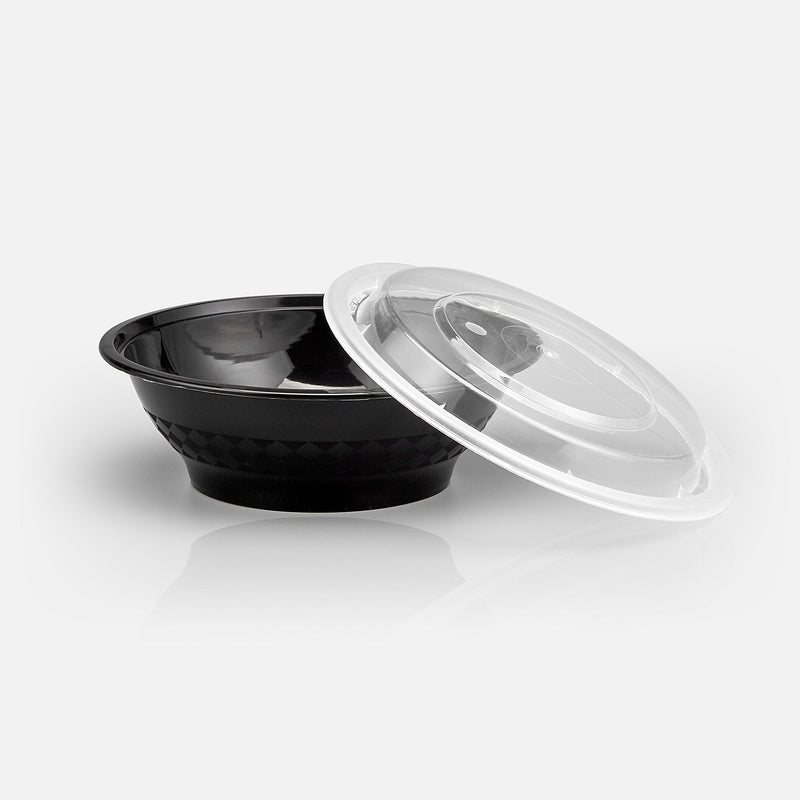 16 oz Premium 6" Bowl Combo (Black) - 25/Case